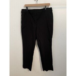 Hilary Radley Womens Black Stretch Pull-On Pants Stretch Slim Leg Size  XL Ankle